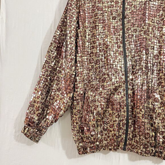 Vintage Guide Leopard Print Sequin Jacket One Size Y2K Gyaru Grunge Hippie - Picture 7 of 10